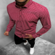 thumbnail image 1 of Camisa de manga larga con solapa a rayas a cuadros para hombre , traje rojo con botones, informal, suave y cómoda, otoño e invierno, nuevo estilo, oferta especial, 1 of 6