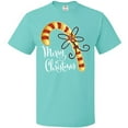 thumbnail image 3 of Inktastic Merry Christmas Red and Gold Candy Cane T-Shirt, 3 of 5