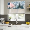 thumbnail image 4 of 4th of July Curtain Valances for Windows, Kitchen Valance Window Treatments Panel 2 Pack, American Flag Independence Day Forest Rod Pocket Short Curtains for Bathroom Bedroom 60 x 18 Inch, 4 of 8
