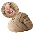 thumbnail image 1 of Zeroest Recién Nacido Fotografía Estiramiento Envoltura Niño Niña Bebé Envolturas Fotografía Accesorios Bebé Foto Prop Estiramiento Manta para Bebé (Bronceado), 1 of 5