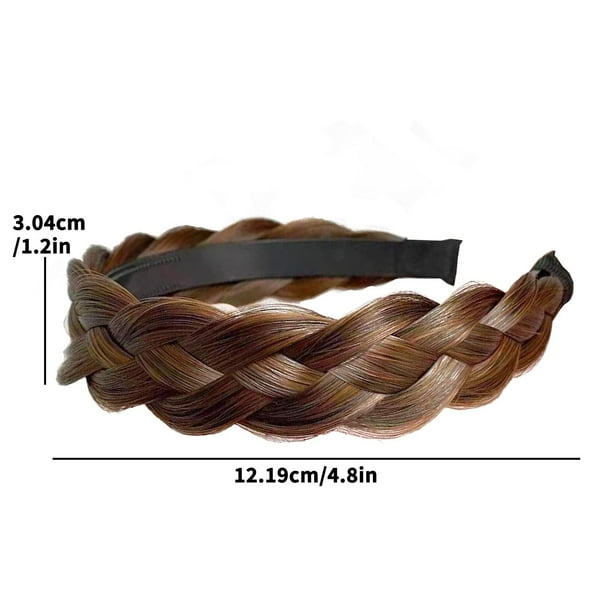 Trenza De Pelo Diadema Trenza De Pelo Sintético Trenzas De 3 Hilos Trenza De Pelo Natural Clasico Grueso Elastico Diadema Peluca Senoras Ninas Accesorios De Belleza Jm