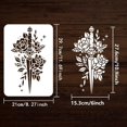 thumbnail image 4 of Flowers Sword Stencil 8.3x11.7 inch Sword Stencils Template Plastic Peony Flower Leaves Stars Pattern Painting Stencil Reusable DIY Stencil Templates for Painting on Wood Floor Wall, 4 of 9