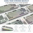 thumbnail image 6 of RK86 Pro Mechanical Keyboard, 2.4G Wireless/BT5.0/USB-C Wired Gaming Keyboard 75% Layout TKL 87 Keys with 1.2'' TFT HD Color Display & CNC Knob, 27 RGB Backlit TTC Hot-Swap Linear Switch - Grey, 6 of 9