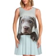 thumbnail image 1 of Easygdp Adorable Puppy Portrait para Vestido Transpirable de Mujer, Vestido Suelto de Manga Corta con Pliegues y Bolsillos para el Verano, 1 of 7