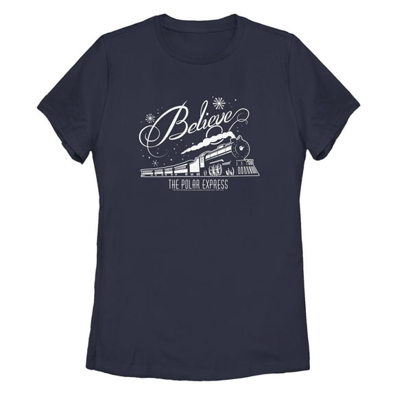 Women's Polar Express Believe Train Graphic T-Shirt