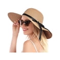 thumbnail image 1 of Wangscanis Women Paper Straw Hat, Wide Brim Bow Decor Breathable Sun Protection, 1 of 7