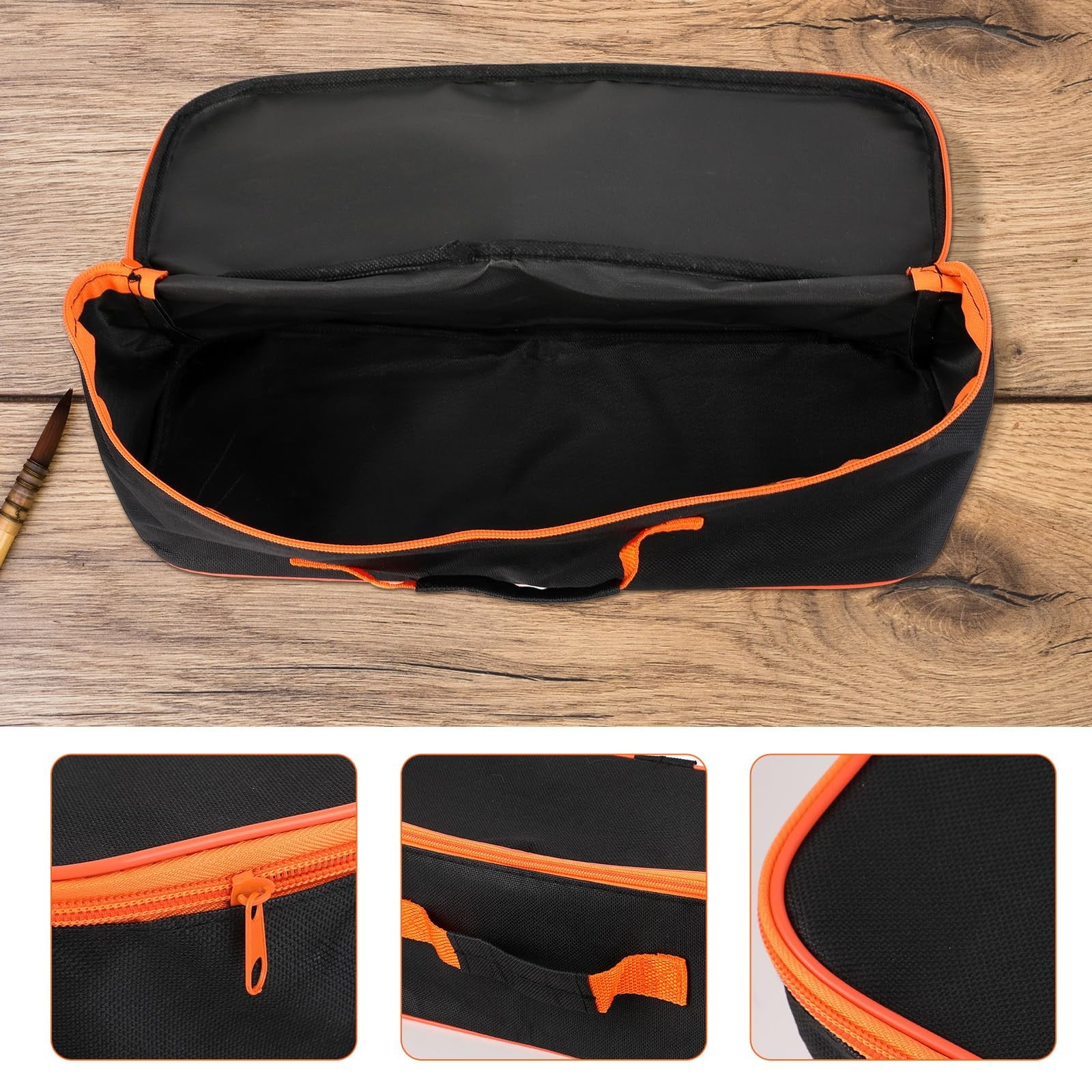 Tool Bag,Tool Bag with Zipper,Close Top Wide Mouth Tool Organizer Bag,Large Capacity Tool Bags for Men,Canvas Tool Storage Bag for Storage Handbag for Screwdrivers,Wrench,Pliers Hand Tools(Black)