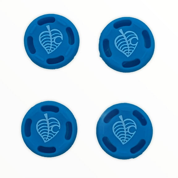 JenDore Blue 4Pcs Leaf Animal Crossing Silicone Thumb Grip Caps for Nintendo Switch