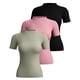 thumbnail image 2 of Tops Huukeay para mujer, cuello alto, manga corta, algodón, 2 of 7