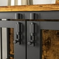 thumbnail image 3 of Modern Kennel Dogs room up to 80 LB, Dog crate furniture with Multi-Purpose Rremovable Ttray, Double-Door Dog House, lift Panel, 360 Degree Rotation -3 Height Adjustable Feeding Bowls(Brown), 3 of 5