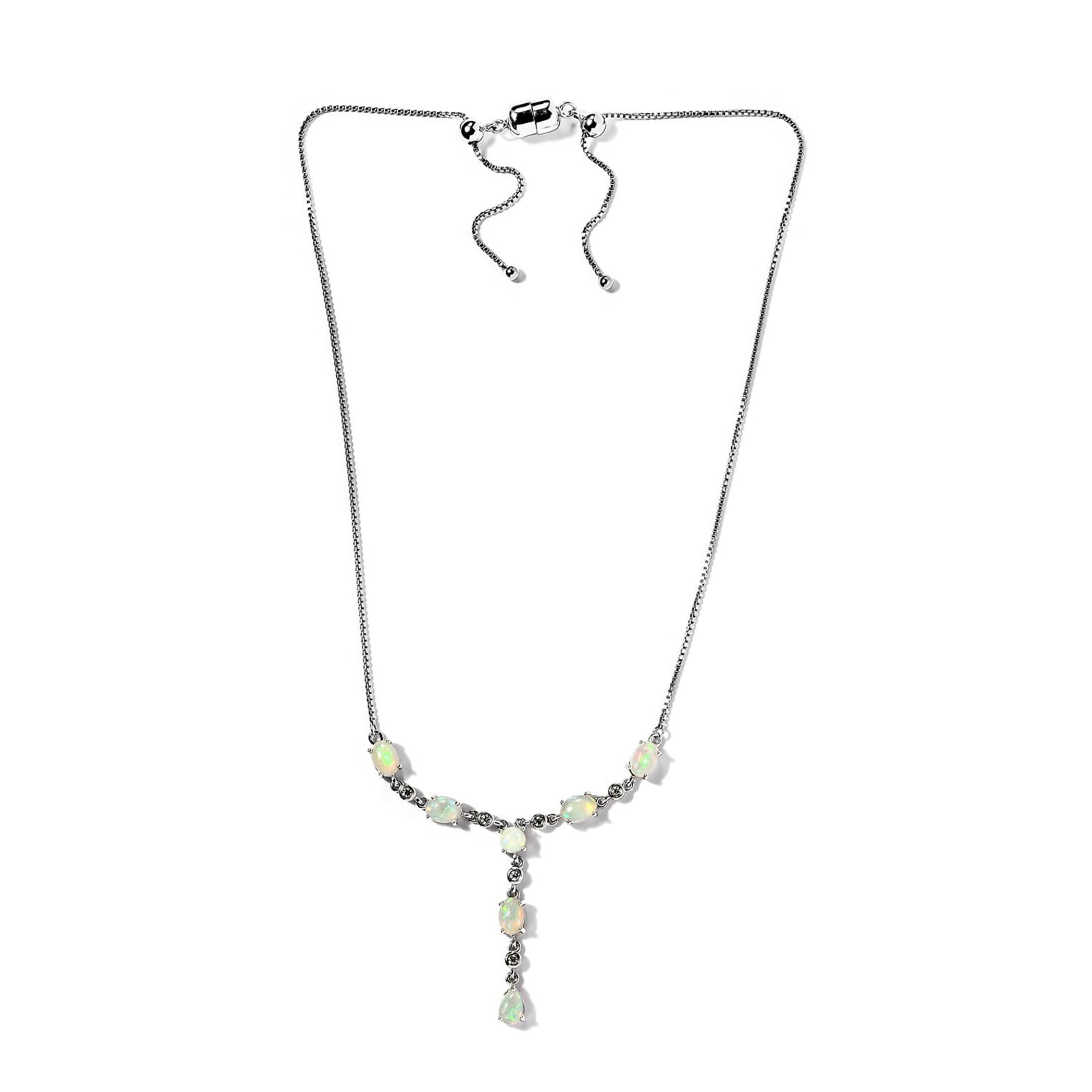Natural Ethiopian Opal Silver Necklace- Opal Jewelry- Bridal Necklace- Necklaces for Women- Opal Necklace- Minimalist Necklace- Gift For Her