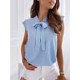 thumbnail image 2 of Chic Polka Dot Bow Tie Sleeveless Shirt Top for Women - Versatile and Stylish, 2 of 4