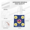 thumbnail image 4 of YFYANG Reusable Cotton Canvas Tote Shopping Bag, Pumpkin Face Smile Washable Portable Grocery Bag for Daily Travel, 4 of 8
