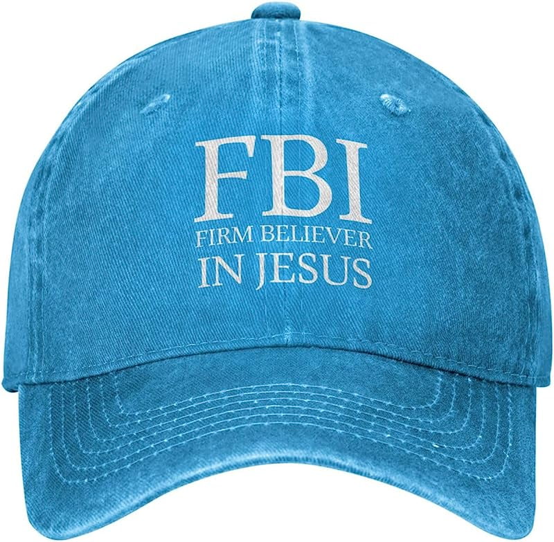 Funny Cap FBI Firm Believer in Jesus Cap for Women Baseball Hat Cute