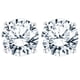 thumbnail image 1 of Pendientes JeenMata de solitario de moissanita redonda de 4 quilates chapados en oro blanco, 1 of 9