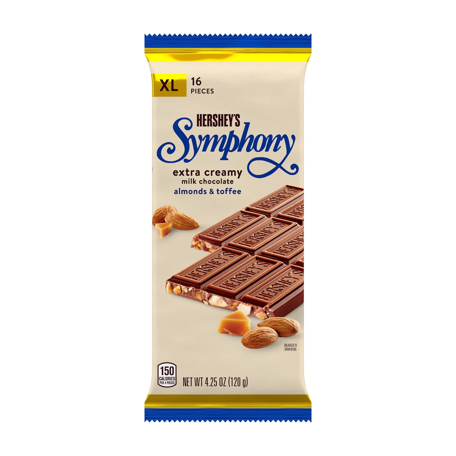 Hershey's, Symphony Milk Chocolate, Almonds and Toffee XL Candy, 4.25 oz, Bar