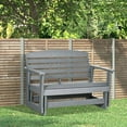 thumbnail image 5 of Yardi Yarda Patio Glider Bench, HDPE Slatted Double Rocking Chair, Light Gray, 5 of 11