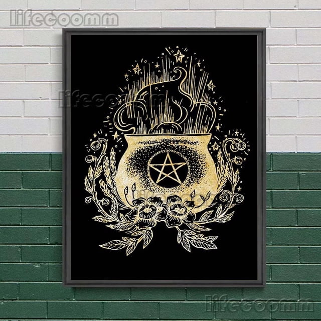 Occult-Póster de brujería pagana, decoración de palmistería, adivinación, arte de pared Vintage, pintura de lienzo, Impresión de estética de bruja