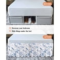 thumbnail image 7 of White Blue Spring Floral Wrap Around Bed Skirts for California King Bed 18" Drop,Bed Skirt with Adjustable Elastic Belt Dust Ruffle Bed Valance for Bedroom Summer Birds Botanical Bed Frame Cover, 7 of 7