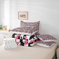 thumbnail image 6 of Manfei Girly Pink Cherry for Teen 7 Pieces Bedding Comforter Set, Fashion White Black Stripes Full Bedding Set, Princess Cartoon Style Reversible Fitted Sheet Flat Sheet, Luxury Bedroom Decor, 6 of 8