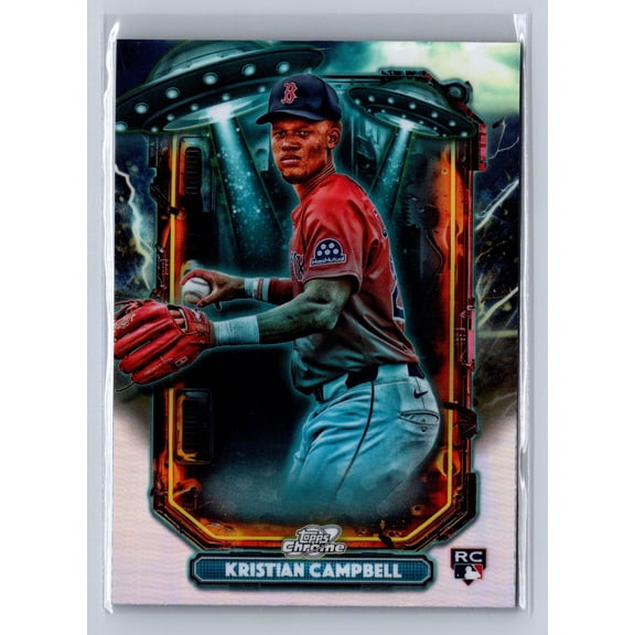 Collectible 2025 Topps Chrome Cosmic Extraterrestrial Kristian Campbell ET-33 RC Boston Red Sox Baseball Card Boston Red Sox MLB Baseball Trading Card