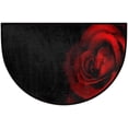 thumbnail image 5 of 30X18 Inch Vintage Red Rose Flower Half Round Door Mat Indoor Entrance, Happy Valentines Day Non Slip Absorbent Doormats, 30X18 Wear Resistant Semi Circle Floor Mats Area Rugs for Home Kitchen Patio…, 5 of 6