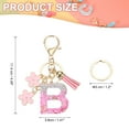 thumbnail image 2 of Uxcell Alphabet Initial Letter Keychain, Resin Cute Keychains with Tassel Butterfly Letter Pendant Charm B, 2 of 7