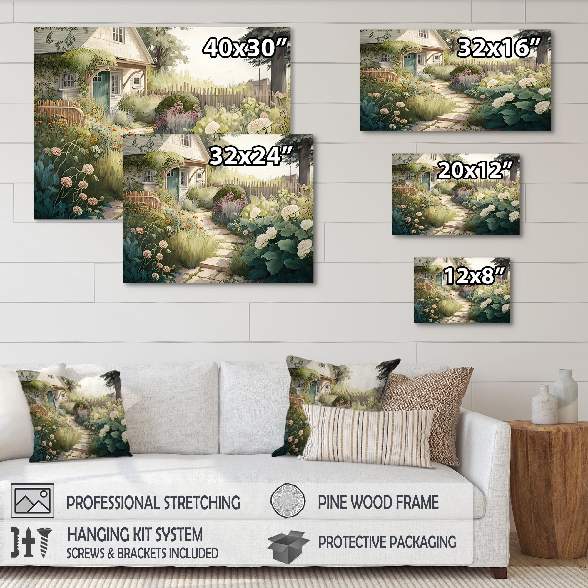 Designart Fresh Garden At The Country III Canvas Wall Art