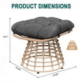 thumbnail image 5 of OMNIBERG 360° Outdoor Swivel Ottoman Stools Set of 2, Oversized All Weather Wicker Footstool with Cushion and Non-Slip Feet, Outdoor Seating Footrest for Bedroom, Living Room, Porch, Balcony, Black, 5 of 6