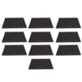 thumbnail image 3 of Acoustic Panels, 10Pcs Polyurethane Sound Proof Foam Triangular Groove Dark Gray Sound Aborption  For Factory, 3 of 8