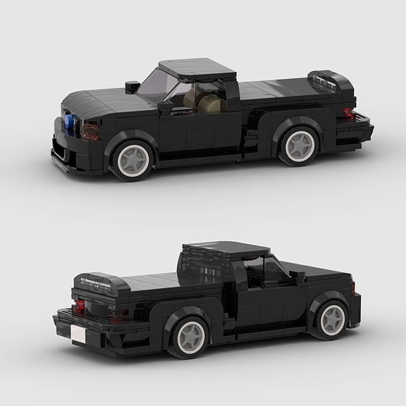 336pcs Classic Pickup Truck Building Block Set – ABS DIY Car Toy for Kids & Adults, Urban Speed Champion Series, Birthday & Holiday Gift Idea,Black