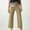 Khaki, variant on High Waisted Wide Leg Pants for Women Chino Business Casual Work Office Fashion Cropped Pant Trousers with Pockets Navy S