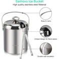 thumbnail image 3 of Nvzi Ice Buckets with Stainless Steel Ice Tongs,Double Wall Ice Bucket with Lid,Silver Ice Wine Chiller for Bar Paties,Ice Buckets for Camping, 3 of 5