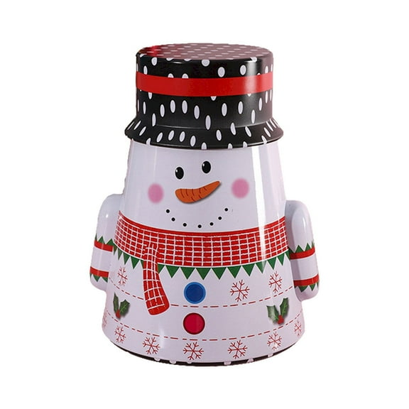MOQIN Christmas Tins Cute Round Xmas Tumbler Candy Case Large Candy Tinplate Tins with Lids Metal Cookie Containers for Storing Biscuits Tea Holiday Gifts