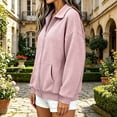 thumbnail image 6 of LUVDA Women's Waffle Knit Zip Up Jacket with Large Pockets Long Sleeve Collared Fall Outerwear, 6 of 6