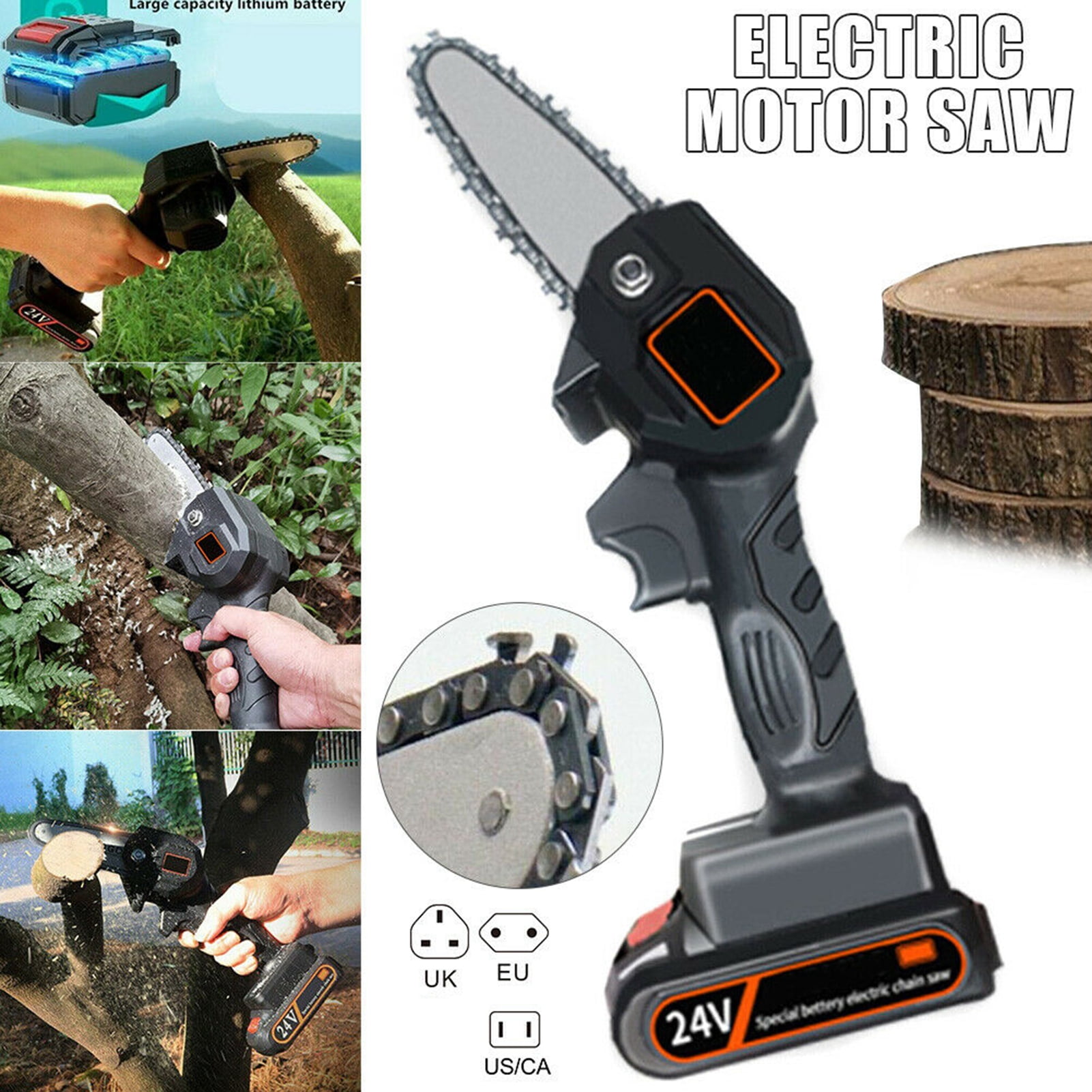 550W Mini One-Hand Saw Woodworking Tool Electric Chainsaw Wood Cutter Cordless 