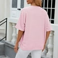 thumbnail image 5 of T Shirts For Women Womens Tops Mid Sleeve Solid Color Casual Loose T Shirt Top, 5 of 5
