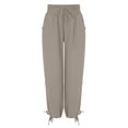 thumbnail image 2 of Women's High Waist Cargo Sweatpants with Multiple Pockets Comfortable Loose Fit Wide Leg Casual Pants, 2 of 8