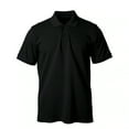 thumbnail image 7 of Men's 100 % Cotton Slim Polo Short Sleeve Shirt, Black L, 3 Pack, 7 of 7