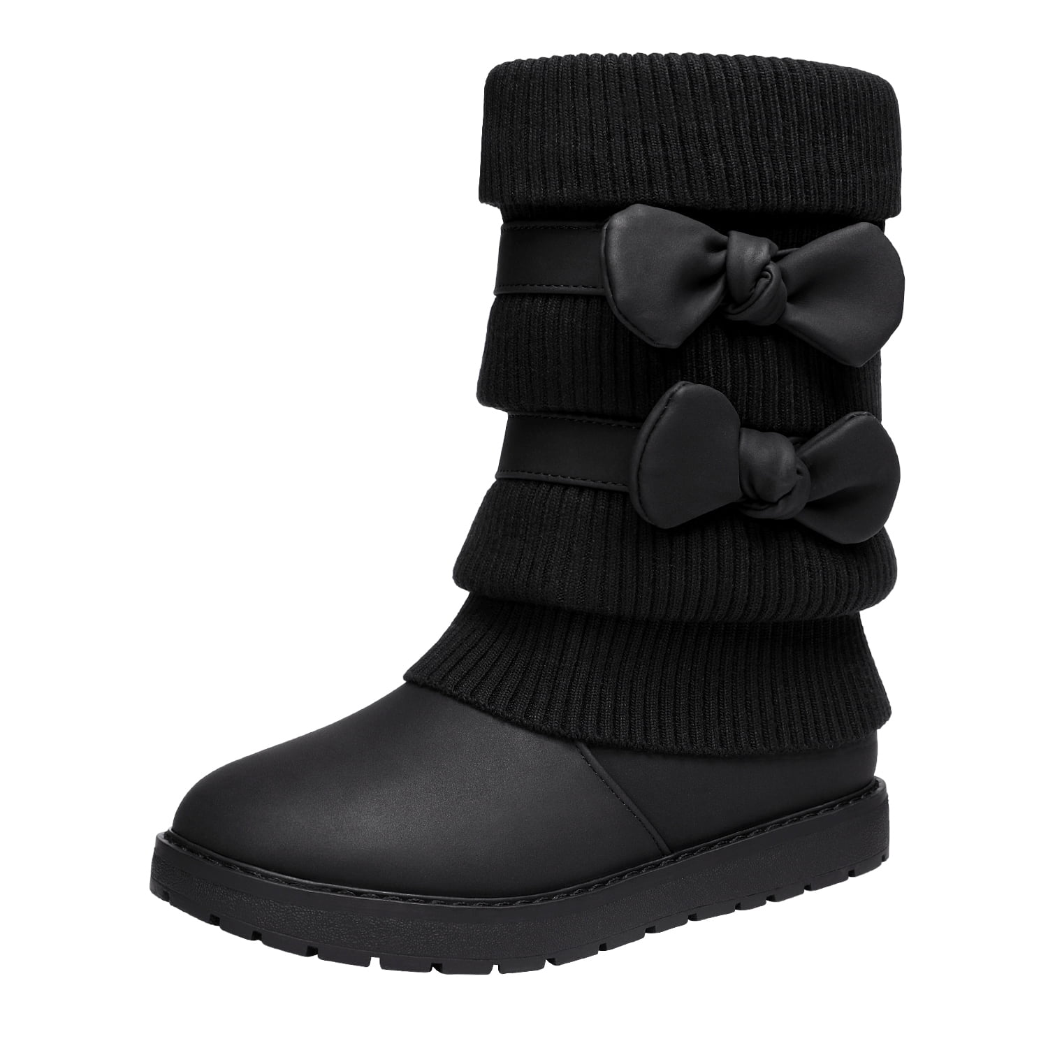 Dream Pairs Kids Girls Fashion Winter Snow Boots BowKnot Faux Fur