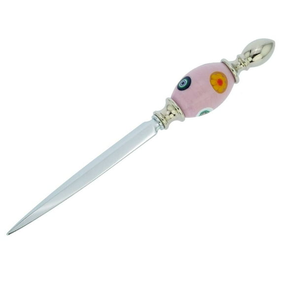 GlassOfVenice Murano Glass Mosaic Letter Opener - Pink