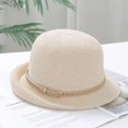 thumbnail image 5 of OwnShow Summer Cloche Bucket Hat for Women Packable UV Protection Beach Sun Hats Beige, 5 of 6