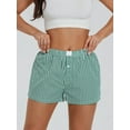 thumbnail image 3 of Women Y2k Gingham Cute Pj Short Pants Plaid Lounge Shorts Sleep Bottoms Elastic Boxers Streetwear Green XXL, 3 of 8