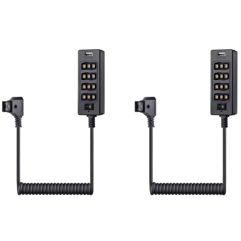 2X Dtap Splitter Cable with Power Switch DTap for VMount V Lock, Gold