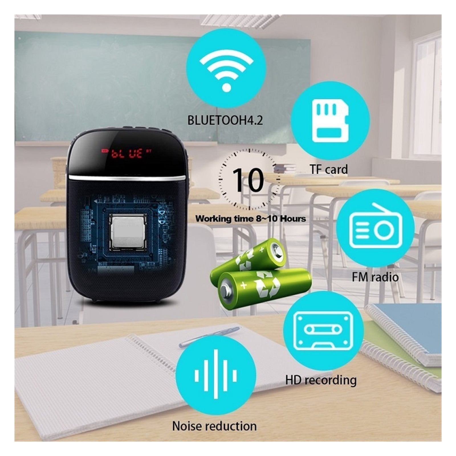 10W Portable Voice Amplifier With Wireless Microphone HIFI Amplifier/speaker MINI Loudspeaker For Teachers Class ,Powerful&Original Sound