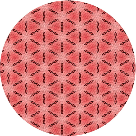 Ahgly Company Indoor Round Patterned Love Red Area Rugs, 6' Round