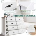 thumbnail image 6 of Haverchair 8 Drawer White Dresser for Bedroom, 47" Wooden Dressers Chest of Drawers, Farmhouse Double Storage Drawer Organizer for Closet, Bedroom, Living Room,Hallway, Entryway, 6 of 7