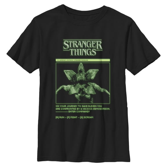 Netflix Boys' Stranger Things Demogorgon Game Interface T Shirt