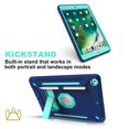 thumbnail image 4 of Dteck iPad 10.2 Case with Screen Protector, iPad 8th Generation Case, iPad 7th Generation Case, Heavy Duty 3-Layer Hybrid Rugged Shockproof High Impact Case with Kickstand, Navy/Mint, 4 of 7