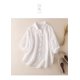 thumbnail image 1 of Camisa plisada de manga corta con cuello farol para mujer, blusa de trabajo con botones Sailing Electrónica, 1 of 5